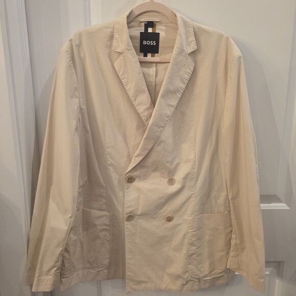 BOSS Hugo Boss Double-breasted Cotton Performance‎ Fit Jacket Size 42R MSRP $595 - Picture 1 of 11